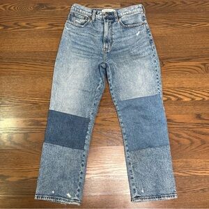 Abercrombie & Fitch The Ankle Straight Ultra High Rise Patchwork Jeans size 27/4